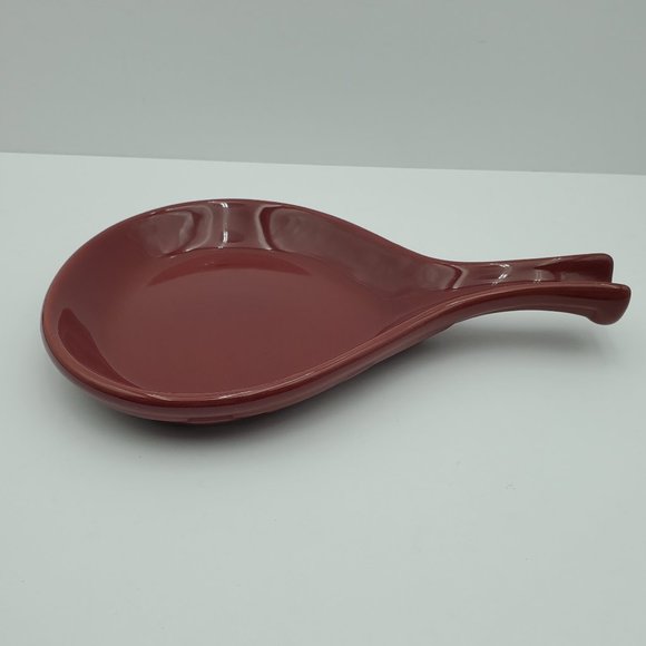 Longaberger Woven Traditions Paprika Round Handled Baker Large Spoon Rest